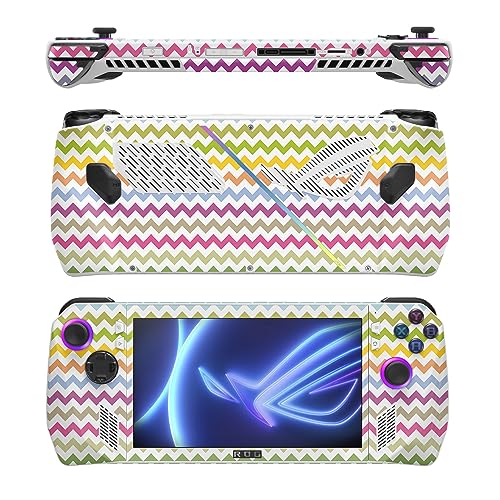 Image of MightySkins Skin Compatible with Asus ROG Ally - Rainbow Chevron | Protective, Durable, and Unique Vinyl Decal wrap Cover | Easy to Apply, Remove, and Change Styles