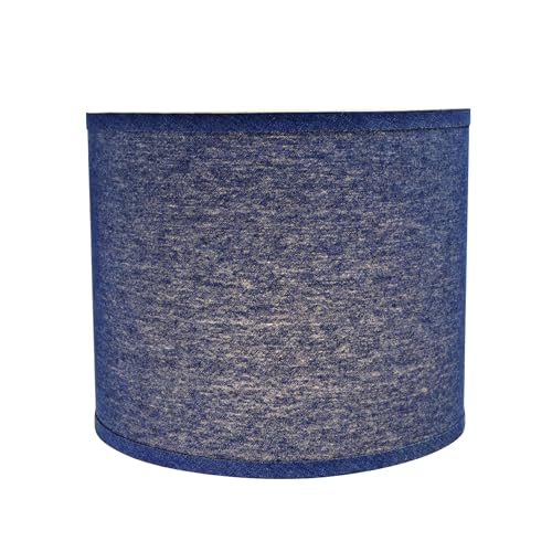 Image of Aspen Creative 31087A Transitional Drum (Cylinder) Shaped Spider Construction Lamp Shade in Washing Blue, 12 inch Wide (12 inch x 12 inch x 10 inch)