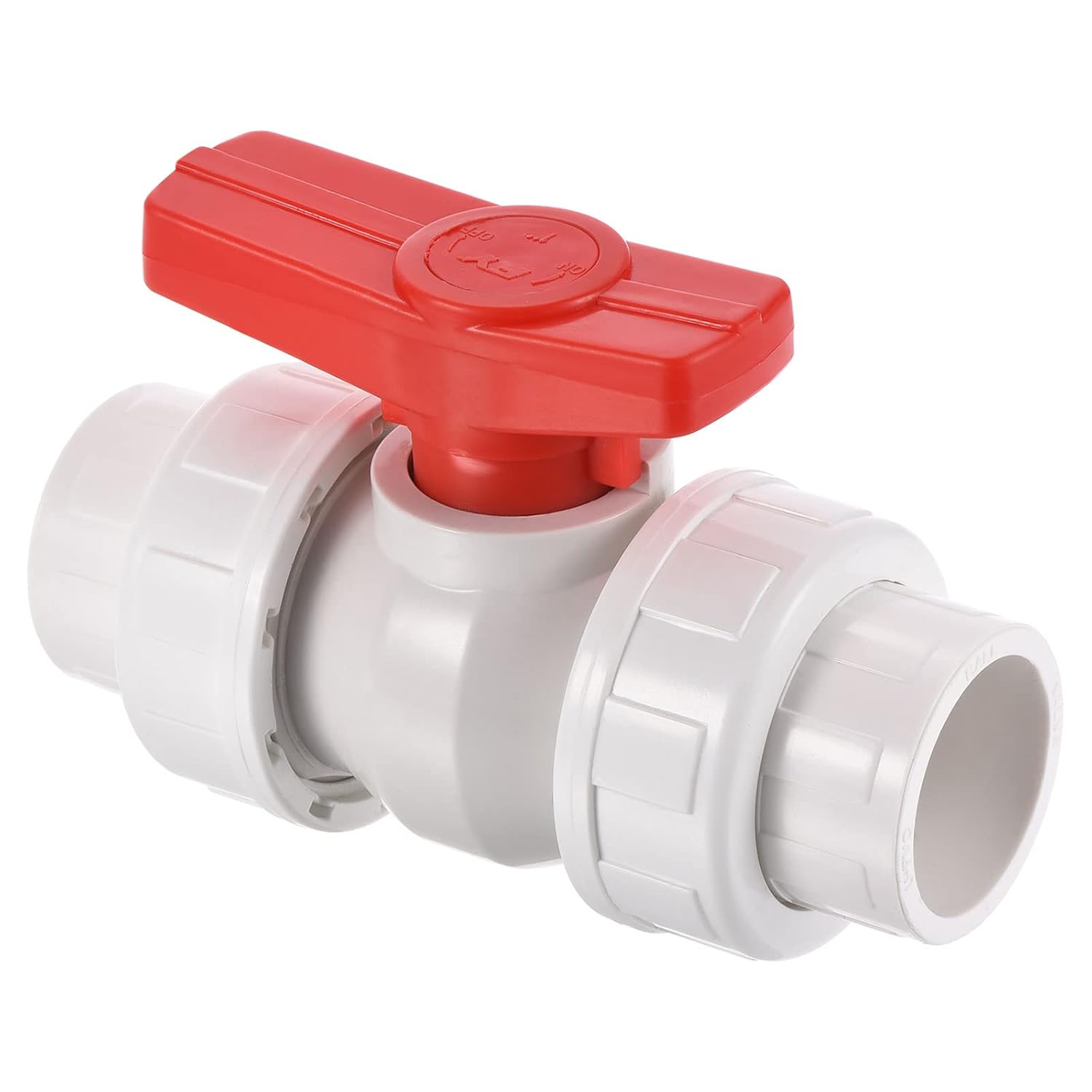 PATIKIL 32mm ID Double Union Ball Valve, 1 Pack PVC Socket Type Shutoff Valve Switch for Water