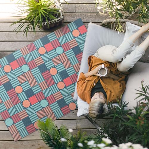 Tapis du sol vinyle géométrique de haute qualité pour porche et extérieur - 3