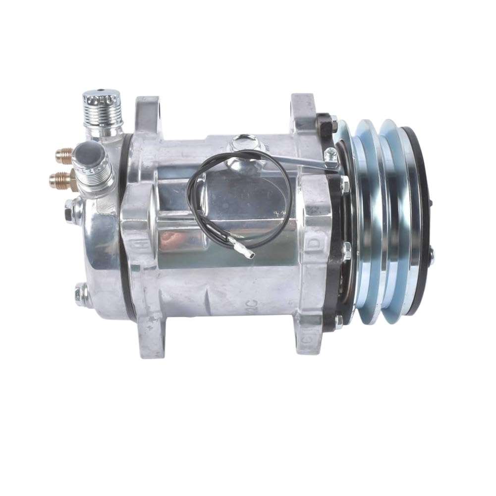 Fdeqalx Onecolor A/C Compressor With Clutch Fits For Sanden 508 Style 2-Groove V-Belt Hc5003c