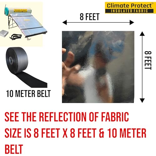 Image of Solar Heater Protection Cover - 97% Heat Shield | 8x8 ft Double-Layer Insulation Sheet with Straps | Prevents Solar Tube Cracks & Heat Damage | Boosts Efficiency & Durability 8 x 10 feet