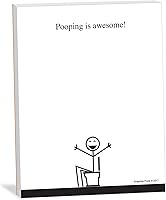 Vista 1 de Bloc de notas divertido para compañeros de trabajo – Pooping is Awesome Design – 4 x 5.25 pulgadas, 50 hojas