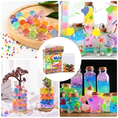 YESLUSY Wasserperlen Bunte 50000 & 200 XXL, Ungiftig für Pflanzen, Blumen, Vase Füllstoff und Deko