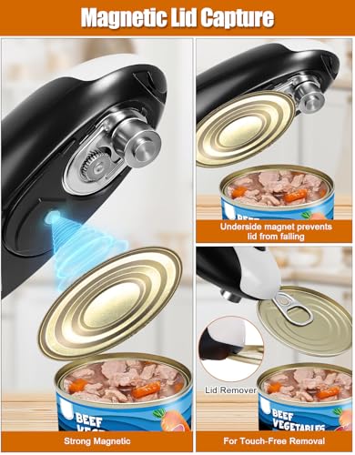 YUET Electric Can Opener, Rechargeable Electric Tin Opener with Magnetic Lid Lifter for Round Oval Square Cans, One-Touch Automatic Open & Close for Seniors, Arthritis - Image 6