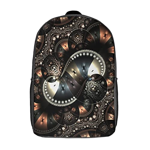 Sac à dos décontracté avec motif fractal pour soulager le dos des ados
