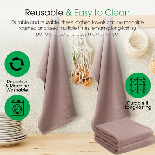 Toallas de cocina de rizo DG Collections de algodón rosa con alta absorción 8
