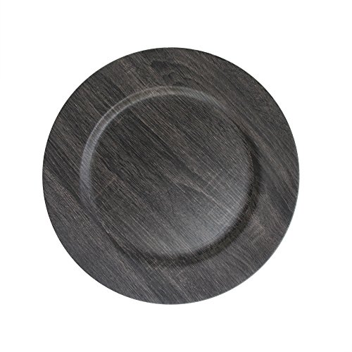 ChargeIt by Jay Poplar Charger Plate Large 13â Decorative Melamine Service Plate for Home & Professional Fine Dining Perfect for Events, Dinner Parties, Weddings, Catering & More, 1 Piece, Dark Gray