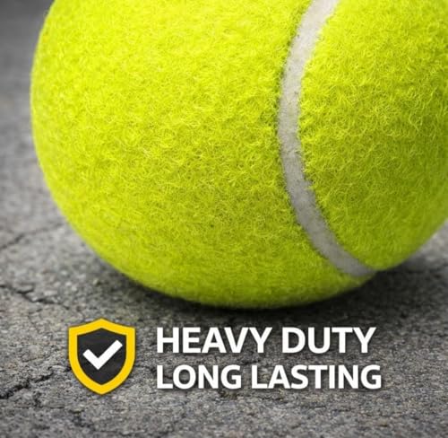 Image of High Bounce Rubber Tennis Balls Pack of 3 - Multi-Purpose Cricket Practice Balls for Turf, Cement & Outdoor Play