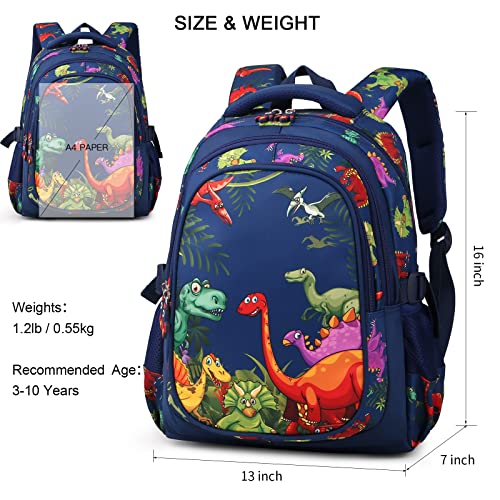 Wisiley Kids Backpack Boys, Dinosaur Backpacks For Kids 5+, School Backpacks For Boys Elementary Students, Lightweight Waterproof Toddler Backpack With Adjustable Padded Straps #TOP2
