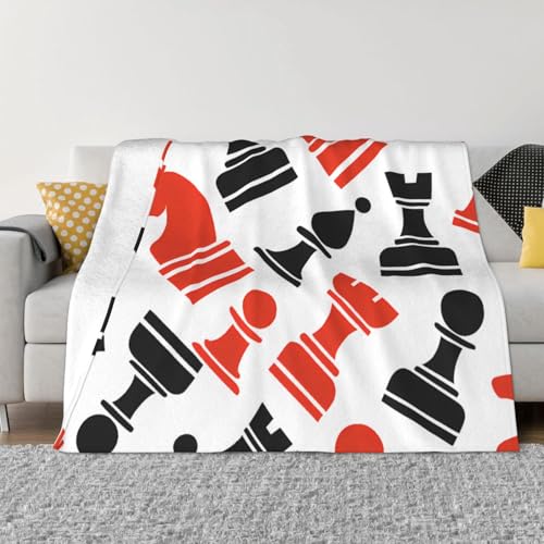 おもしろ チェス柄 大判防寒ふわふわ毛布 ひざ掛けふわふわエアコン対策 四季通用クーラーケープ用 60"X50"