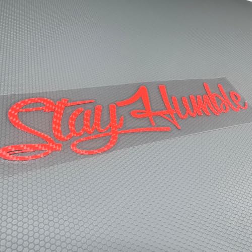 Image of Car Stickers for Stay Humble Auto Front Rear Windshield Window Decal Vans Truck Window Tail Decoration (Carbon Fibre Red, 200x50mm)