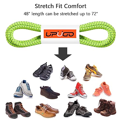 Image of UpUGo Elastic Shoe Laces, No Tie Shoe Laces Tieless for Kids, Adults, Elderly, One Size Fit All