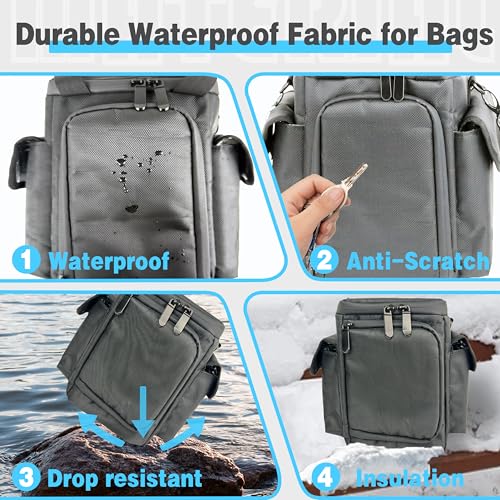 amiumuca Waterproof Travel Bag Compatible with Anker SOLIX C300 Portable Power Station, Outdoor 288Wh LiFePO4 Battery，Power Bank Station Storage Case Cover with Two Pockets and Adjustable Strap