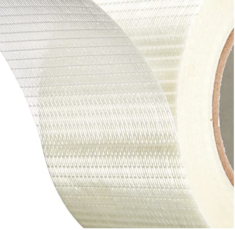 Image of GGR Supplies T.R.U. FIL-835B /D Transparent Bi-Directional Filament Strapping Tape: 6 in. x 60 yds.