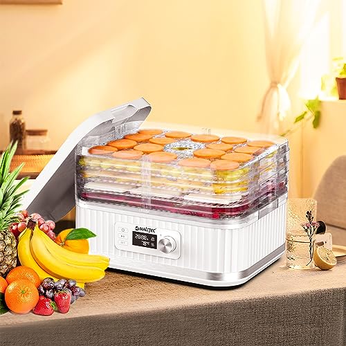 MalTec Dörrautomat für Pilze, Obst & Gemüse | 450W | Lebensmitteltrockner | 5 Scheiben Dörrgerät | Temperaturregulung und Timer | weiß – Bild 6