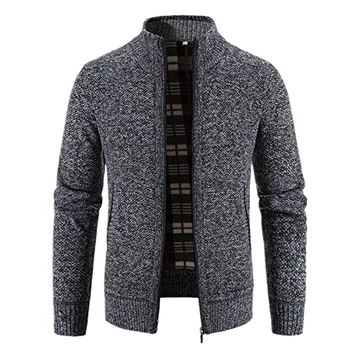 Men's knitted cardigan sweater long sleeve casual cardigan knitted undershirt warm sweater(Color 6,