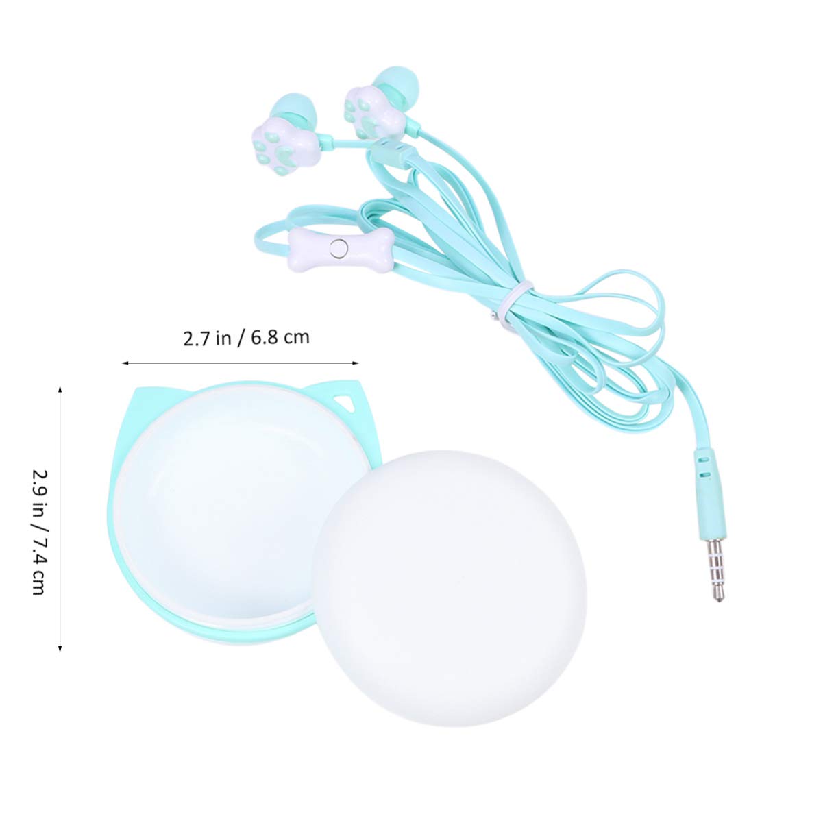 Mikikit Cute Cat Paw Earphones Boys and Girls Headphones Cartoon Shape Includes Storage Box