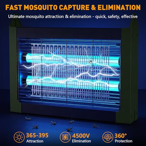 Image of Solar Bug Zapper Outdoor, 4500V Solar Mosquito Zapper for Outdoor & Indoor, 1 /2 Acre Coverage Cordless Rechargeable Electric Fly Zapper, IPX5 Waterproof Mosquito Traps for Backyard, Patio, Camping
