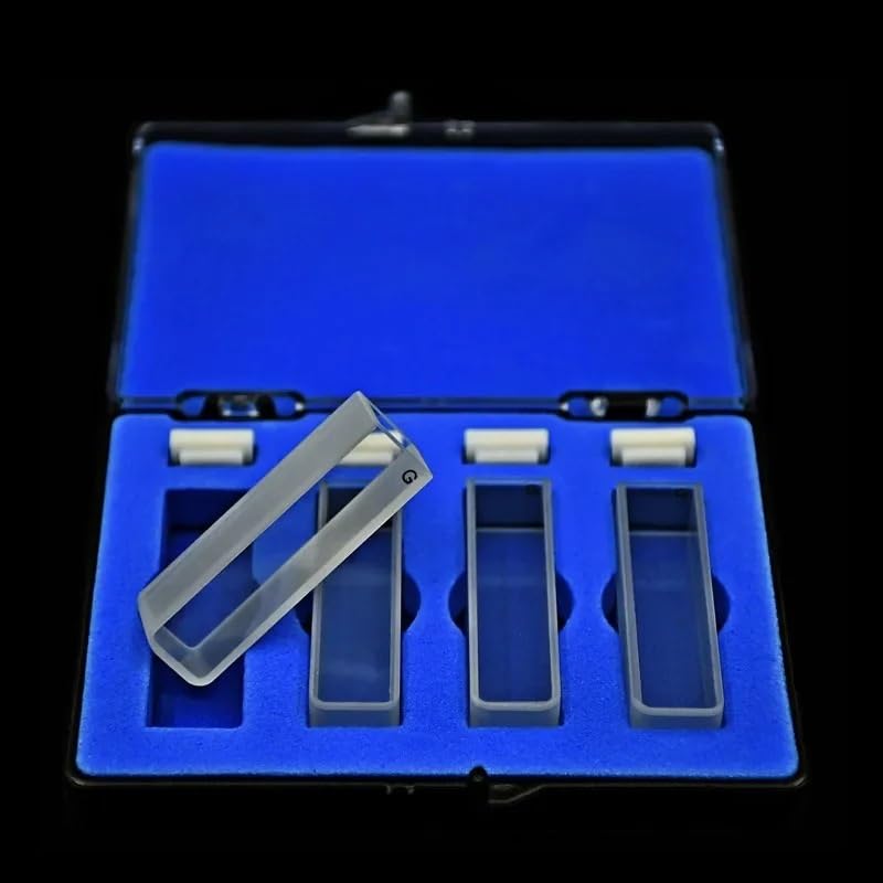 Laboratory Boxed Glass colorimetric Dish, Glass Cup Liquid Sample Cell Optical Path 10mm Absorption Cell 3.5ml for Spectrophotometer sintering Technology 4
