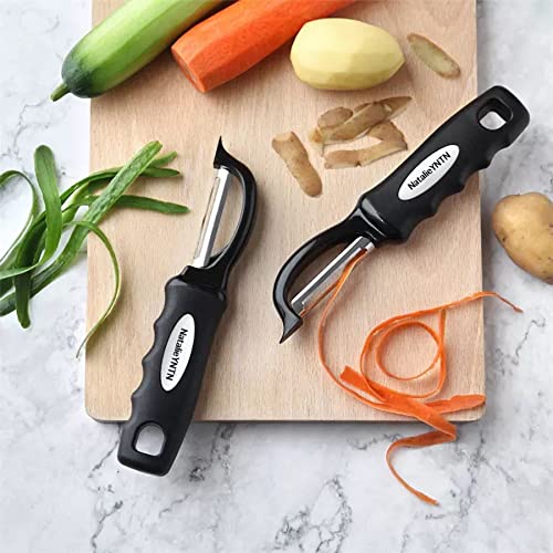 Natalieyntn Swivel Vegetable Peeler & Egg Slicer Heavy Duty - Stainless Steel Double-Blade Cucumber Peeler, Ergonomic Hand Grip With Blemish Remover - Egg Slicers & Veggie Peelers For Kitchen Set #TOP1
