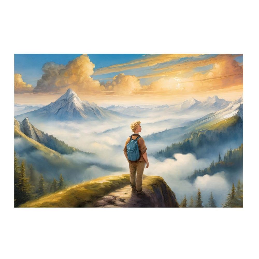 Tableau mural Le Wanderer au-dessus de la brume poster 50x50 cm