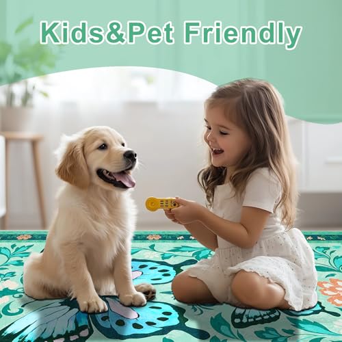 Spring Deal: Butterfly Washable Area Rug - Non Slip, Machine Washable