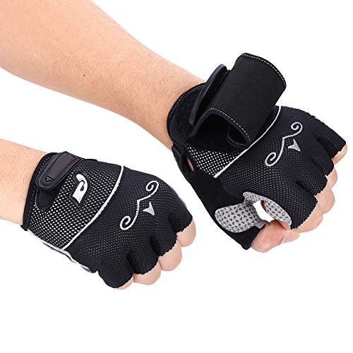 Ruiqas Rearview Mirror Cycling Gloves, Half-Finger Motorcycle Gloves with Safety Rear View Mirror Outdoor Biking Accessory - Thumbnail 4
