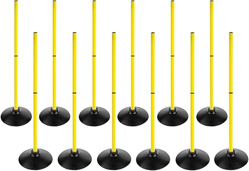 Miniatura 7 de ASENVER Juego de bastones de agilidad de fútbol Desmontable Deportes Entrenamiento Speed Pole Slalom Poles con Base de goma Equipo de Traning