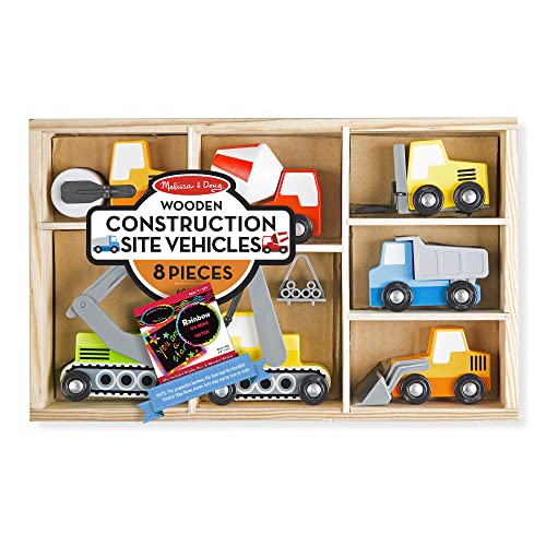Camion de chantier Melissa & Doug en bois et jeu créatif Scratch Art