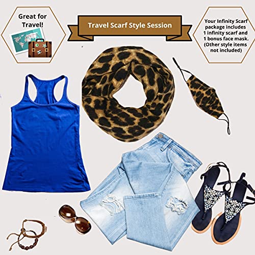 Infinity Scarf With Hidden Pocket - Stylish And Lightweight Scarfs For Women - Super Soft Infinity Scarves Are Great Spring Break Outfit Women - Leopard Winter Scarf For Women Cold Weather #TOP6