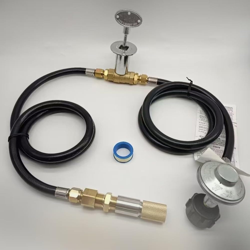 Minhe Kit de manguera de gas propano de 150 K BTU con accesorios de latón y válvula mezcladora de aire para calefacción de barbacoa al aire libre