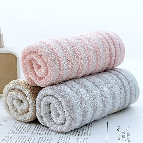 Dyholiland Hand Towels For Bathroom 100% Cotton Soft Highly Absorbent Hand Towel Set (Pink,Beige,Gray) #TOP5