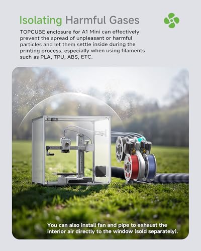 3d printer enclosure for bambu lab a1 mini 360 transparent acrylic enclosure with led light odor isolation noise reduction constant temperature 3d printer cover box 470x470x470mm