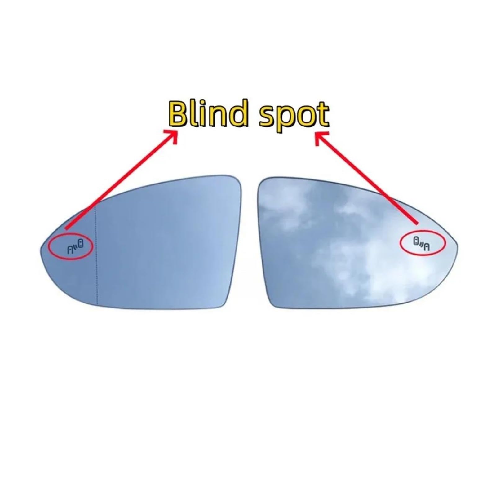 Verre Miroir Chauffant Grand Angle D'avertissement D'angle Mort Voiture Pour VW Pour Golf 7 Pour Lamando Pour Touran L Pour Jetta Pour MK7 Miroir Rétroviseur Voiture