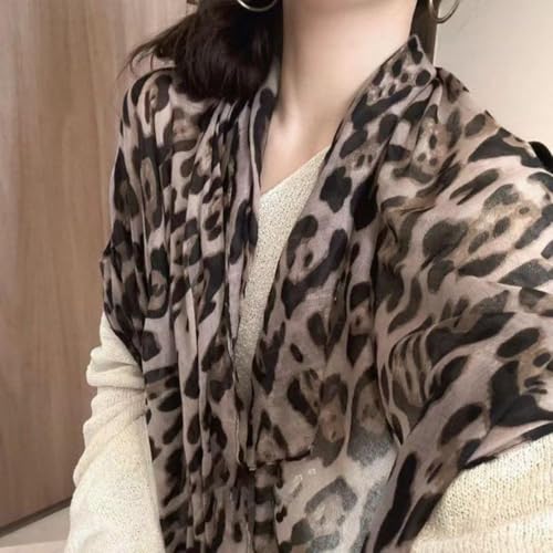 Fall Winter Leopard Print Scarf for Women Classic Vintage New Millennium Fashionable Shawl Wraps2