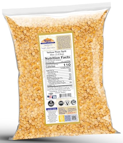 Image of Rani Yellow Peas Split, Dried (Vatana, Matar) 128oz (8lbs) 3.63kg Bulk ~ All Natural | Vegan | Kosher | Gluten Friendly | Product of USA