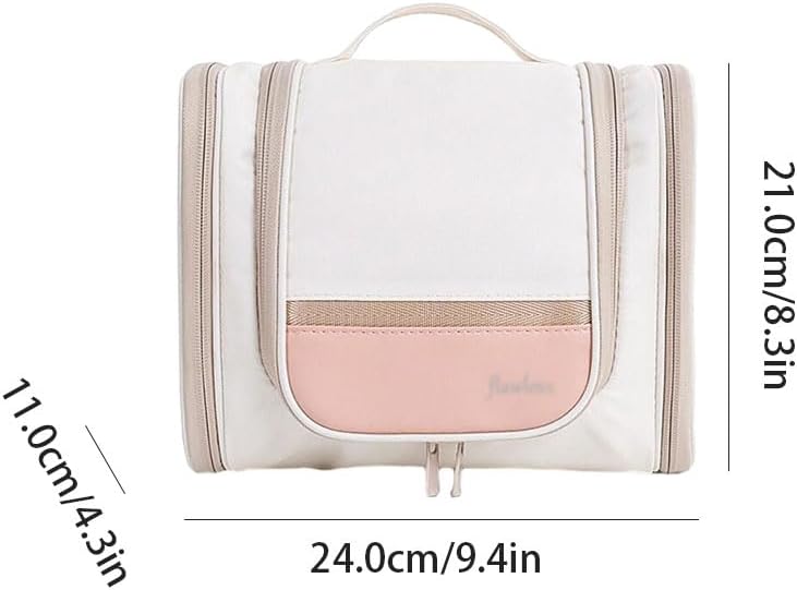 便利 シンプル ポータブル トイレタリーバッグ ポリエステル トラベル コスメティックバッグ フック付き 大容量 オーガナイザーバッ