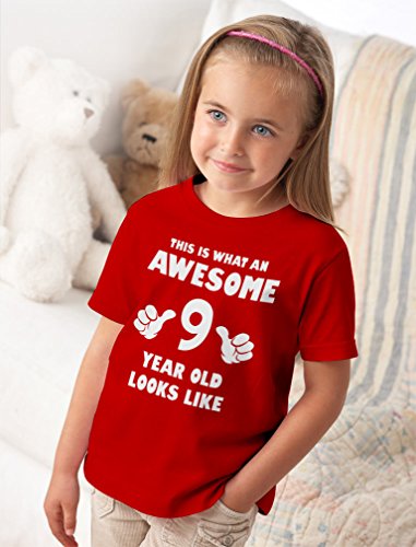 TeeStars - This is What an Awesome 9 Year Old Looks Like Youth Kids T-Shirt Small Gray