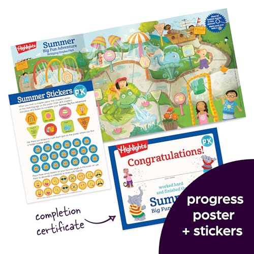 Summer Big Fun Workbook Bridging Grades P & K: Kindergarten Summer Workbook with Alphabet, Numbers, Colors and More, Prepare for Kindergarten Curriculum at Home (Highlights Summer Learning)