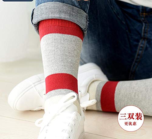 Confortable Ademend Comfort Mens Running Sokken Lange Buis Hoge Kwaliteit Katoen Hoge Buis Gestreepte Sport Casual Zweet-Absorberend Ademend Deodorant Mannen Sokken 3 Paar Stijl G - Afbeelding 3