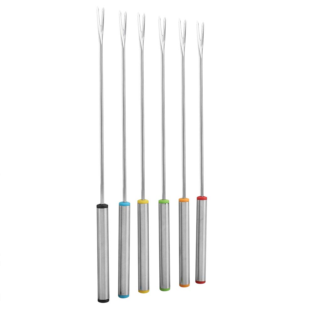 Snapklik.co : 6PCS 9.5 Inch Color-Coded Stainless Steel Fondue Forks - View #4