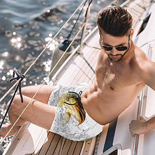 Short de bain pour homme multicolore et extensible Hooked Fish doublé maille