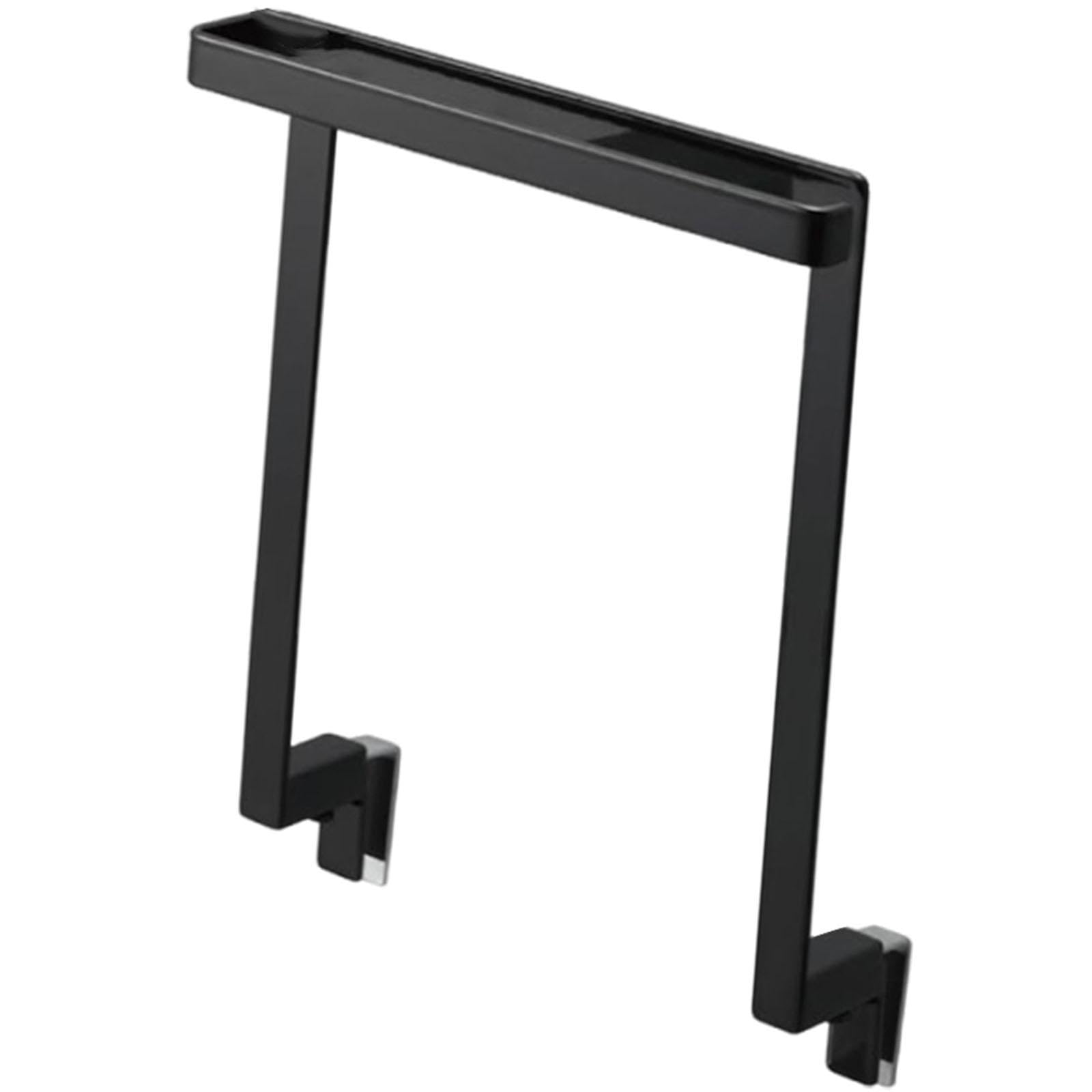 Support serviette armoire robuste sans percer en acier noir mat