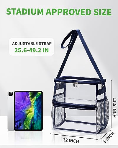 NATURAL STYLE 2er Pack Transparente Stadion-Tasche 30,5x30,5x15,2 Cm – Durchsichtig, PVC, Stadiontauglich