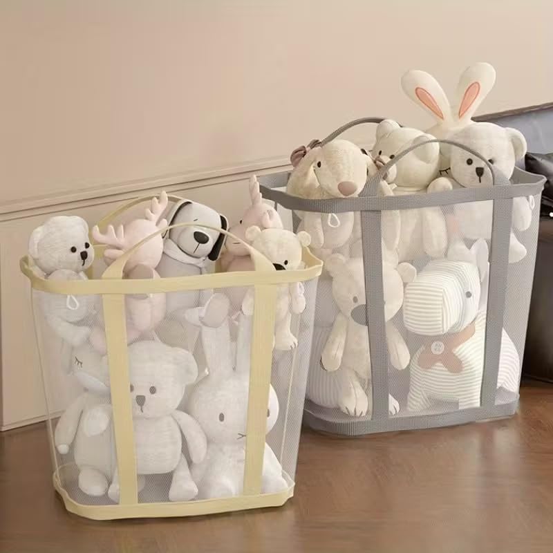 1PC Wall Mounted Foldable Laundry Hamper - Large with Handles for Home, Toy Bin Style Dirty Clothes Organizer, Gray, XL