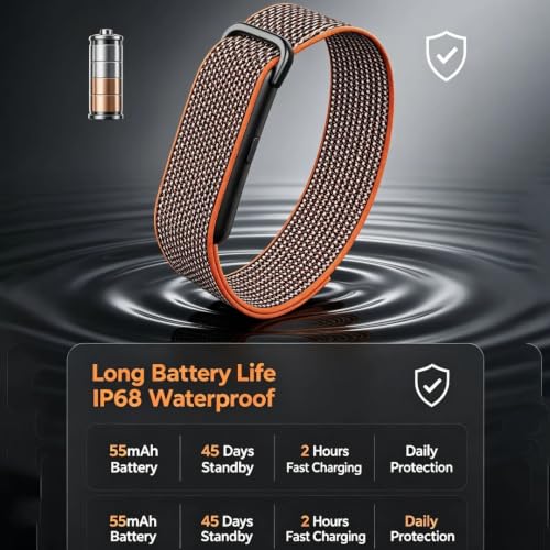 Image of Smart Fit Band Fitness Health Activity Tracker HRV Analysis, Sleep and Stress Monitor, Subscription Free Screenless Smart Bracelet Black