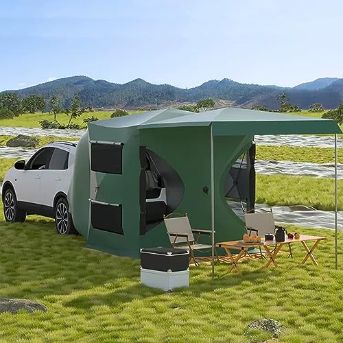 Carpa para auto SUV tipo trasera dual WOLWES verde miniatura 1