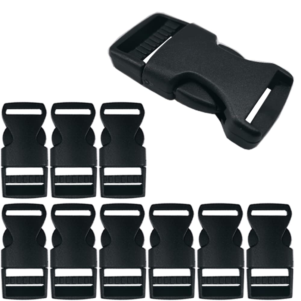 Ruidee 10Pcs Adjustable Plastic Side Release Buckles for DIY Craft Backpack Straps (32mm)