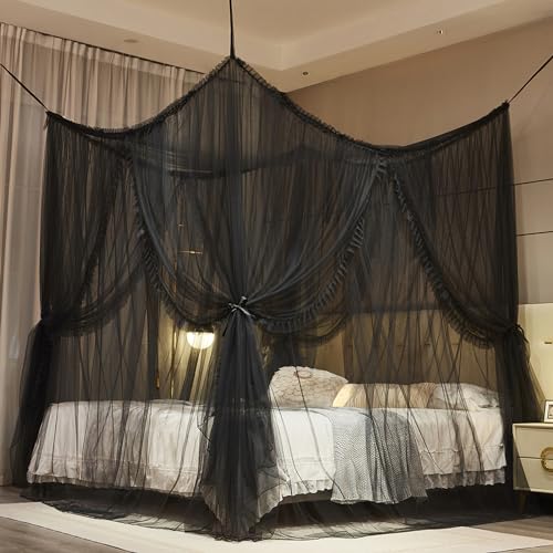 Mosquitera de cama Queen con doble capa protectora contra insectos molestos 8